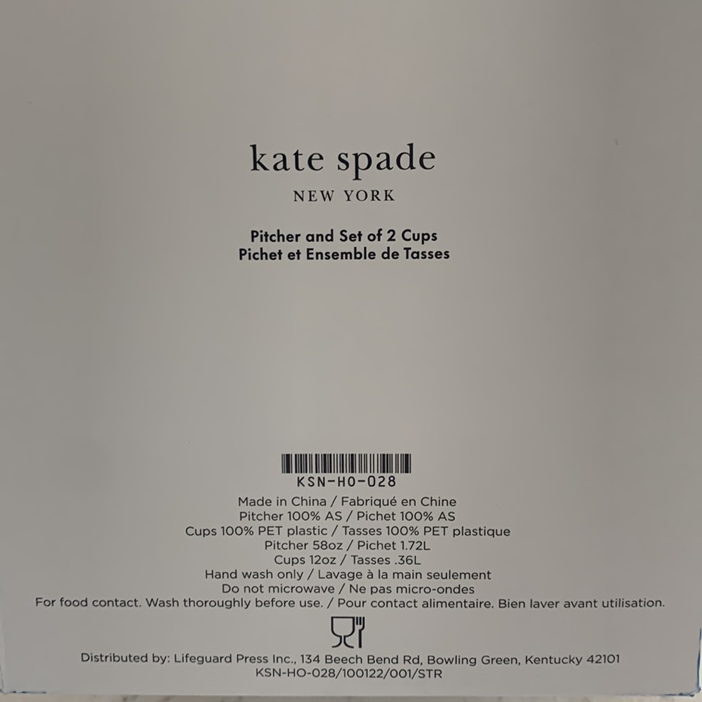 Kate Spade Lemon Pitcher Lemonade Stand Hostess Gift Acrylic NIB - Picture 3 of 3